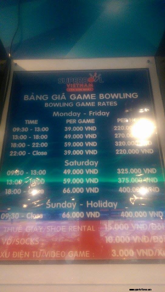 Prezzo delle partite di bowling al Saigon Super Bowl Truong Paint