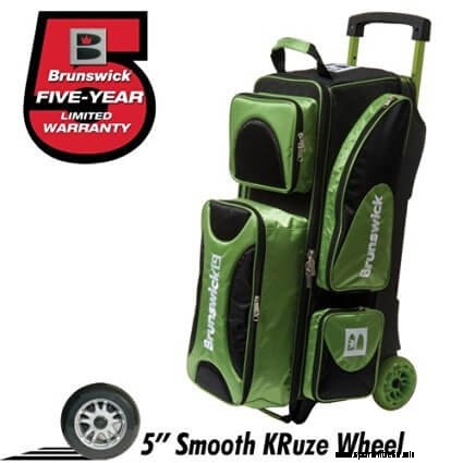 Brunswick Flash X Triple Roller Bowling Bag- Lime/Schwarz